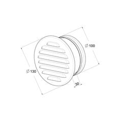 Ventilatsioonirest Awenta, 100mm, valge hind ja info | Vannitoa ventilaatorid | hansapost.ee