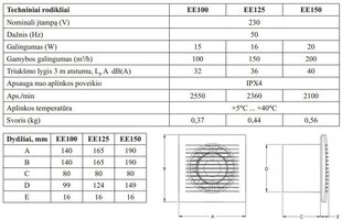 Elektriline tõmbeventilaator Europlast E-EXTRA EE100, Ø100 mm цена и информация | Vannitoa ventilaatorid | hansapost.ee