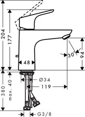 Valamusegisti Hansgrohe Focus 100, 31607000 hind ja info | Vannitoa segistid | hansapost.ee