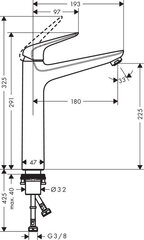 Kõrge valamusegisti Hansgrohe Novus 230, 71124000 цена и информация | Смесители | hansapost.ee