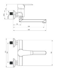 Deante valamusegisti Corio, chrome hind ja info | Vannitoa segistid | hansapost.ee