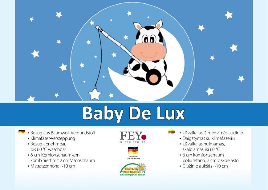 Laste madrats FEY Baby de Luxe, 60x120 cm hind ja info | Madratsid | hansapost.ee