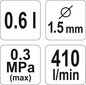 Pihusti HVLP 0.6L, d-1.5 mm Yato (YT-2341) цена и информация | Värvipüstolid ja värvipihustid | hansapost.ee