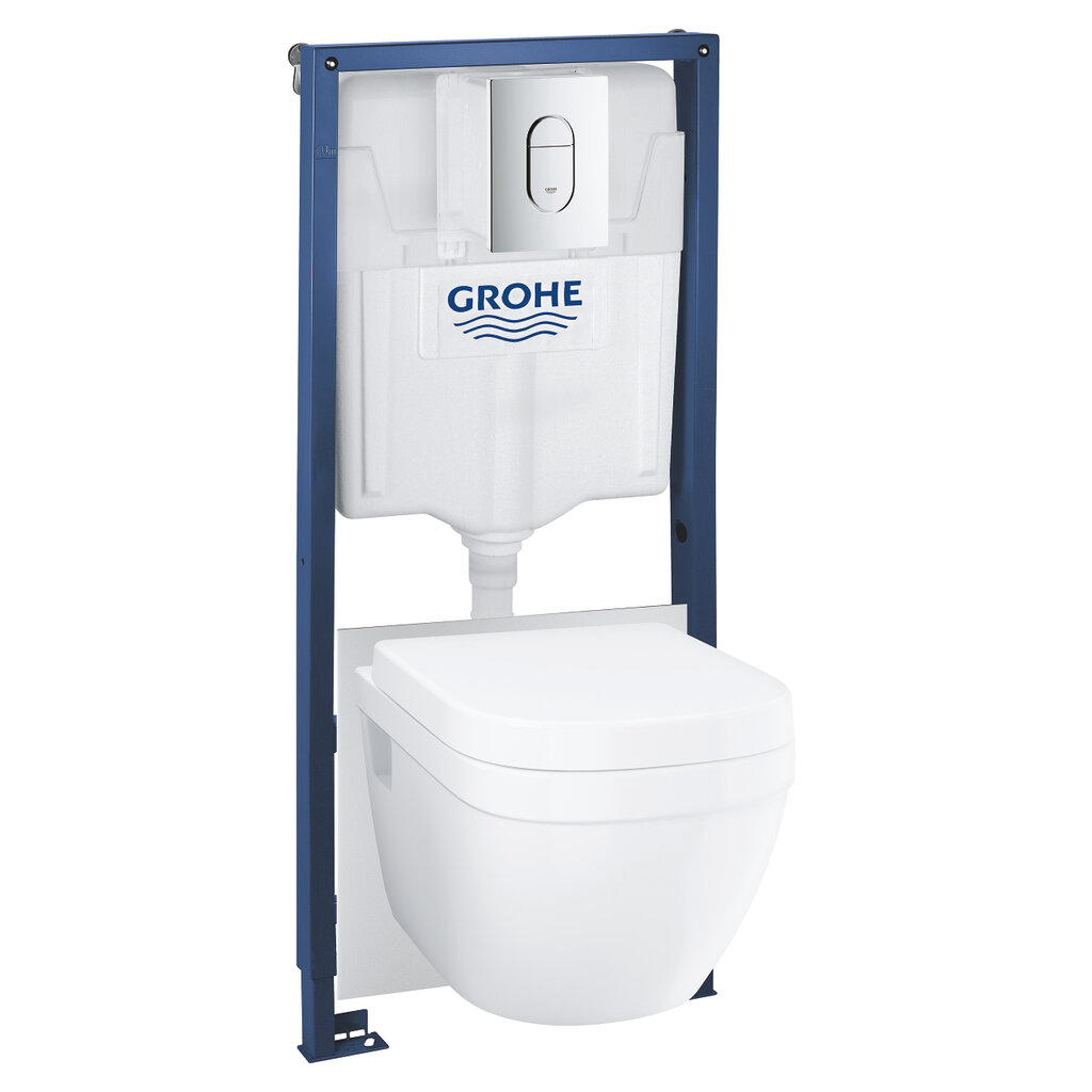 Varjatud raamiga seinale riputatav WC-komplekt Grohe Euro Ceramic Solido 5in1, 39536000 hind ja info | WС-potid | hansapost.ee