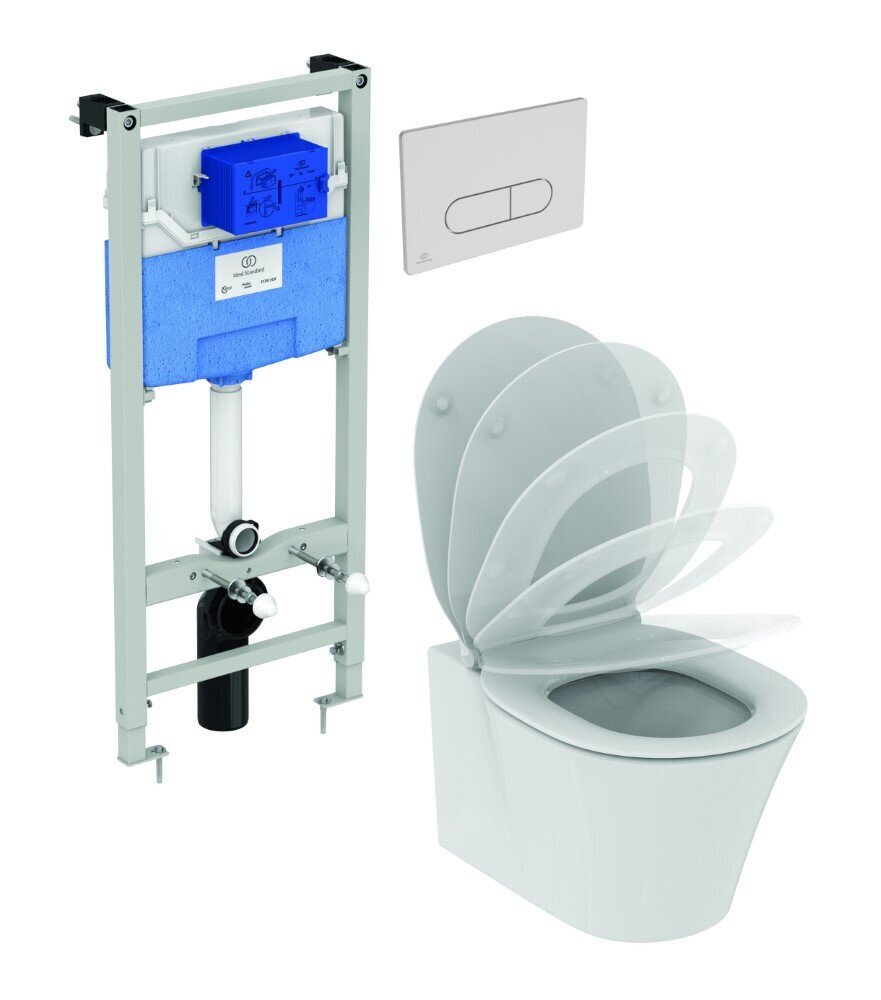 Tualettpoti-komplekt Ideal Standard ProSys, WC Connect Air Aquablade ja pehme sulgemiskaanega hind ja info | WС-potid | hansapost.ee