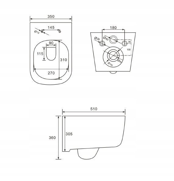 WC-pott Mexen Sofia Black Rimless Slim Duroplast aeglaselt isesulguva kaanega hind ja info | WС-potid | hansapost.ee