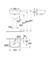 Умывальник Grohe Bau Ceramic, 45 см 39424000 цена и информация | Раковины | hansapost.ee