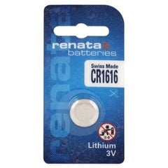 Аккумулятор RENATA CR1616-1BB, 1 шт. цена и информация | Аккумуляторы для фотоаппаратов | hansapost.ee