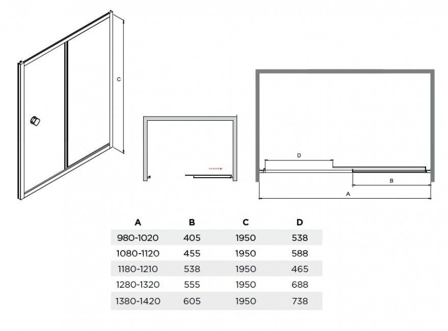 Ristkülikukujuline dušikabiin Besco DUO Slide, 100,110,120,130,140x195 cm hind ja info | Dušikabiinid | hansapost.ee