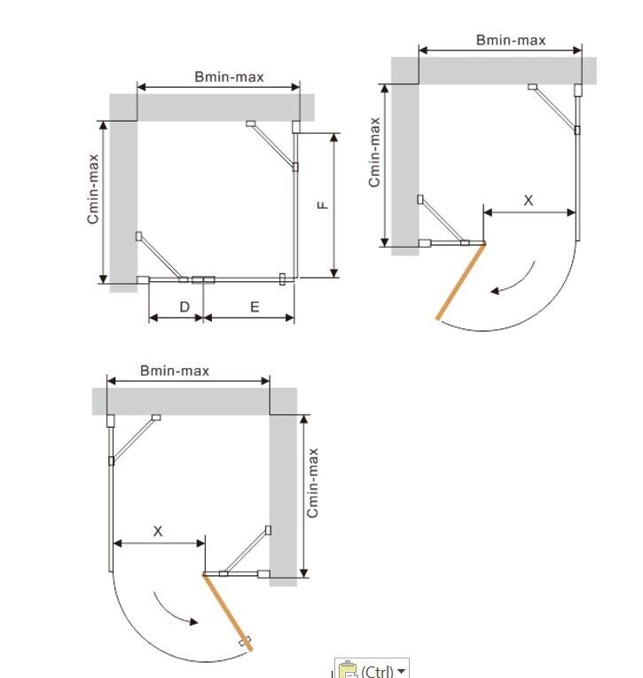 Dušikabiin Mexen Roma Black 110x70,80,90,100,110,120 cm hind ja info | Dušikabiinid | hansapost.ee