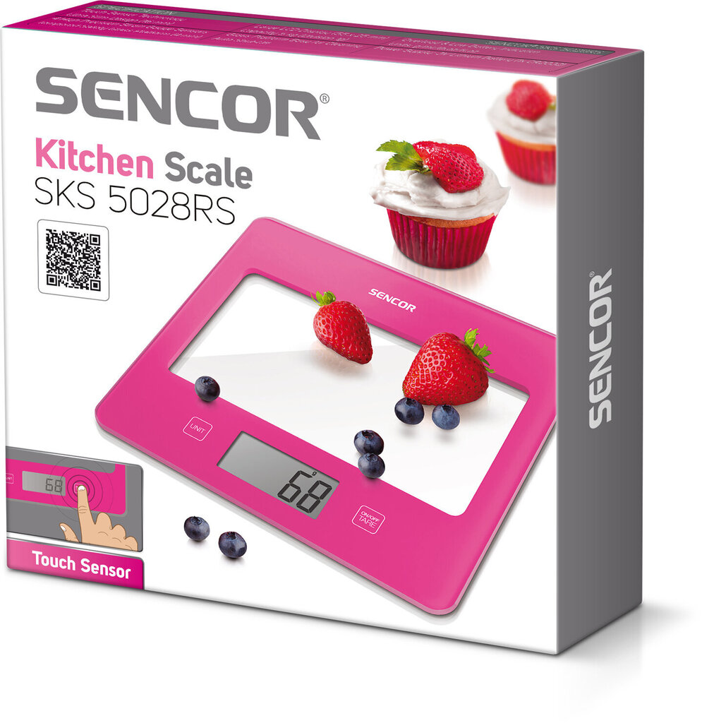 Värviline köögikaal klaaspinnaga Sencor, SKS5028RS hind ja info | Köögikaalud | hansapost.ee