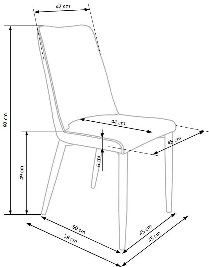 2 tooli komplekt Halmar K368, hall цена и информация | Köögitoolid, söögitoolid | hansapost.ee