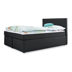 Континентальная кровать Hugo, чёрная, 180 x 200 см цена и информация | Кровати | hansapost.ee