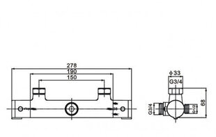 Dušikomplekt termostaadiga Mexen Denis Slim black mat round/round hind ja info | Dušikomplektid ja süsteemid | hansapost.ee