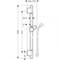 Hansgrohe UnicaS Puro dušialus 0,90 m voolikuga, Matt Black, 28631670 цена и информация | Dušikomplektid ja süsteemid | hansapost.ee