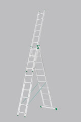Алюминевая выдвижная двусторонняя лестница, 3x7 цена и информация | Лестницы для батутов | hansapost.ee