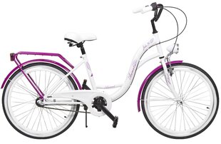 Детский велосипед AZIMUT Julie 24" 3-speed 2021, белый/фиолетовый цена и информация | Велосипеды | hansapost.ee