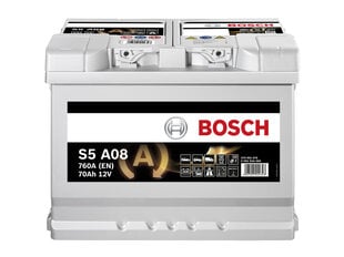 Aku Bosch S5A08 AGM 70AH 760A цена и информация | Аккумуляторы | hansapost.ee