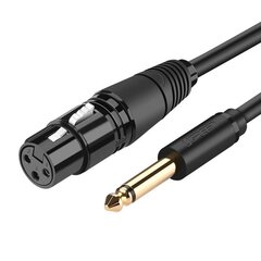 Микрофонный кабель ugreen jack 6,35 мм, 3 м цена и информация | Кабели и провода | hansapost.ee