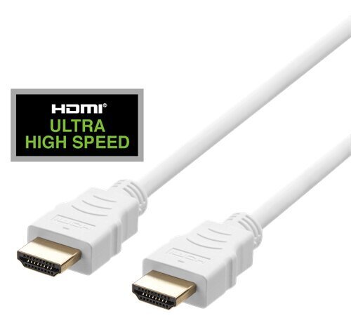 HDMI kaabel DELTACO ULTRA suure kiirusega, 48Gbps, 3m, eARC, QMS, 8K at 60Hz, 4K at 120Hz, valge / HU-30A цена и информация | Juhtmed ja kaablid | hansapost.ee