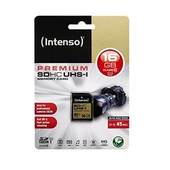 Mälukaart Intenso SDHC UHS-I 16GB CL10 hind ja info | Fotoaparaatide mälukaardid | hansapost.ee