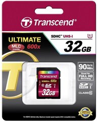 Mälukaart Transcend SDHC 32GB CL10 U1 ULTIMATE цена и информация | Карты памяти для фотоаппаратов, камер | hansapost.ee