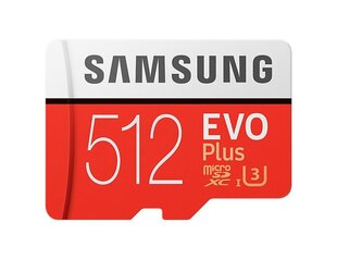 Samsung EVO PLUS 512GB MicroSD adapteriga (MB-MC512HA/EU) hind ja info | Samsung Fotoaparaadid, objektiivid ja lisatarvikud | hansapost.ee