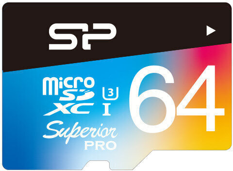 Silicon Power mälukaart microSDXC 64GB Superior Pro Color U3 + adapter hind ja info | Fotoaparaatide mälukaardid | hansapost.ee