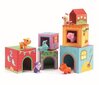 Klotsidest torn koos loomadega Djeco Cubes Topanifarm, D0J09108 цена и информация | Beebide mänguasjad | hansapost.ee