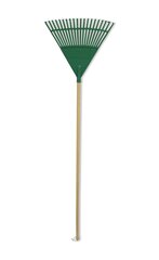 Грабель для уборки листьев с ручкой, зеленый  45cм (с 20 зубьями) цена и информация | Ветки | hansapost.ee
