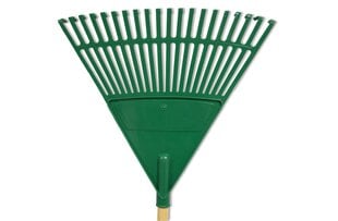 Грабель для уборки листьев с ручкой, зеленый  45cм (с 20 зубьями) цена и информация | Садовые инструменты | hansapost.ee