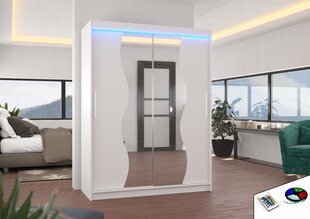 Riidekapp LED valgustusega ADRK Furniture Renzo, valge цена и информация | Шкафы | hansapost.ee