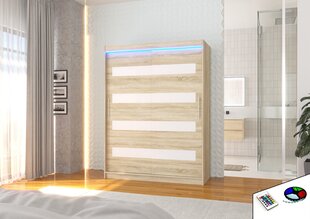 Riidekapp LED valgustusega ADRK Furniture Martinez, tamm/valge hind ja info | Kapid | hansapost.ee