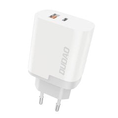 Dudao wall charger EU adapter USB / USB Typ C Power Delivery kiirlaadija 3.0 3A 22,5W valge (A6xsEU valge) hind ja info | Laadijad mobiiltelefonidele | hansapost.ee