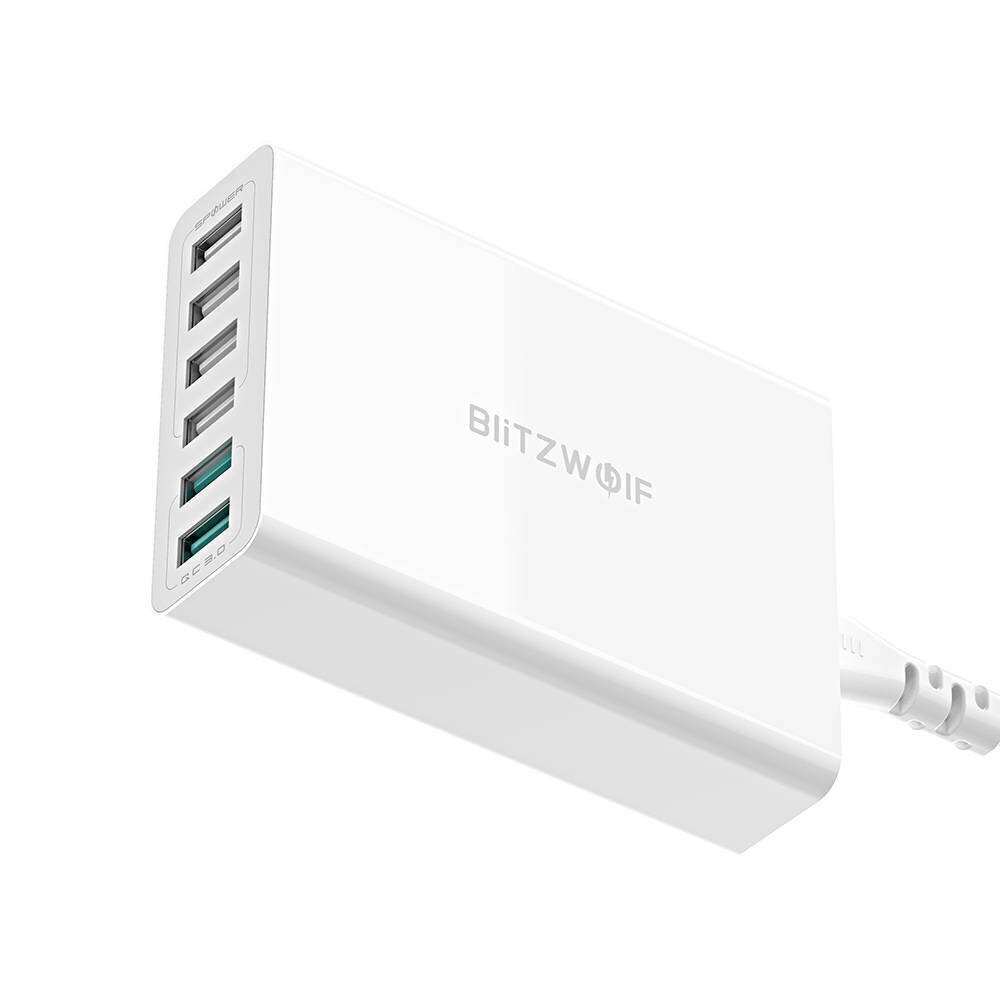 Reisilaadija BlitzWolf BW-S15 6 x USB / 60W / 4.8A / Quick Charge 3.0, valge hind ja info | Laadijad mobiiltelefonidele | hansapost.ee
