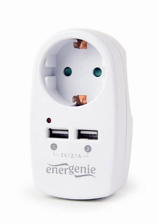 Elektripistik + 2 USB laadimisporti Gembird EG-ACU2-02 hind ja info | Pistikupesad ja lülitid | hansapost.ee