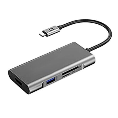 Adapter USB Type-C - 3 x USB 3.0, Type-C PD, HDMI, SD, TF цена и информация | USB adapterid ja jagajad | hansapost.ee