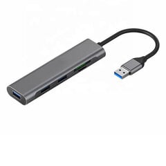 Adapter USB 3.0 - 3 x USB 3.0, HDMI, SD, TF hind ja info | USB adapterid ja jagajad | hansapost.ee