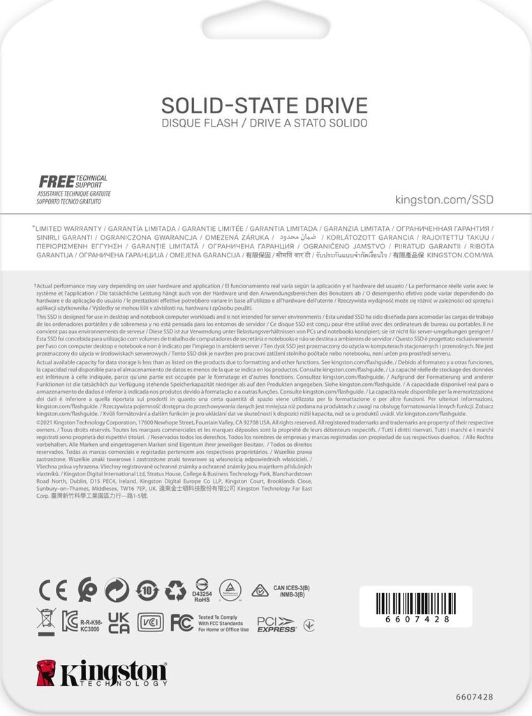 SSD|KINGSTON|KC3000|4TB|M.2|PCIE|NVMe|3D TLC|Kirjutuskiirus 7000 MBait/s|Lugemiskiirus 7000 MBait/s|3,5 mm|MTBF 1800000 tundi|SKC3000D/4096G hind ja info | Sisemised kõvakettad | hansapost.ee