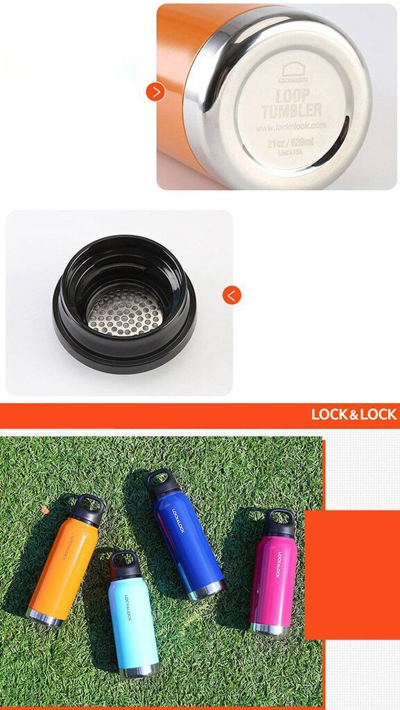 Lock & Lock Loop termospudel, 620 ml, sinine цена и информация | Termosed ja termokruusid | hansapost.ee