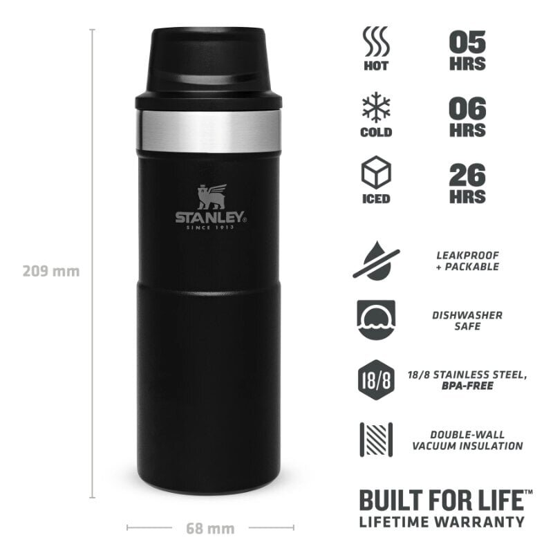 Termoskruus The Trigger-Action Travel Mug Classic 0.35 l, must matt цена и информация | Termosed ja termokruusid | hansapost.ee