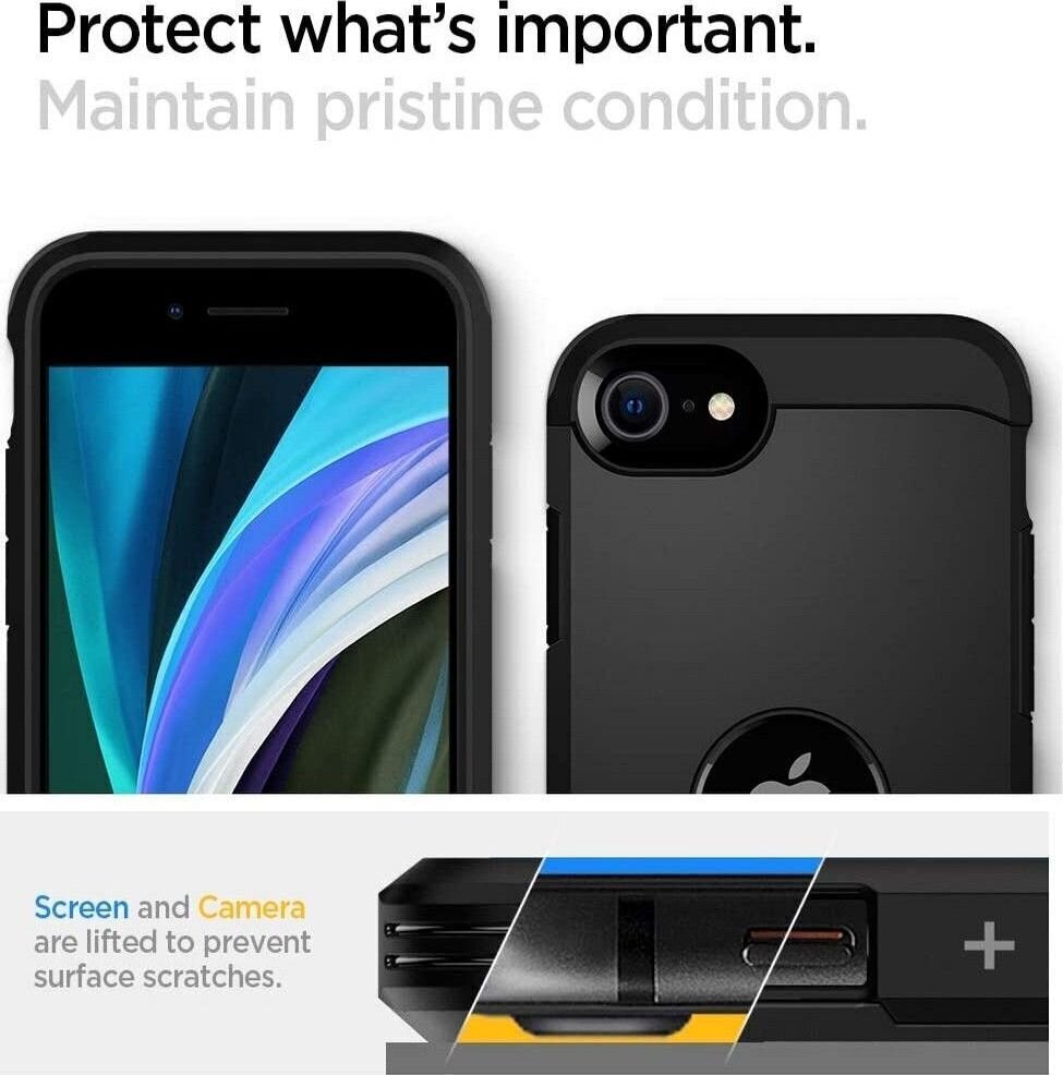 Telefoniümbris Spigen ACS00950, telefonile iPhone 8, iPhone 7, iPhone SE 2020, must цена и информация | Telefonide kaitsekaaned ja -ümbrised | hansapost.ee