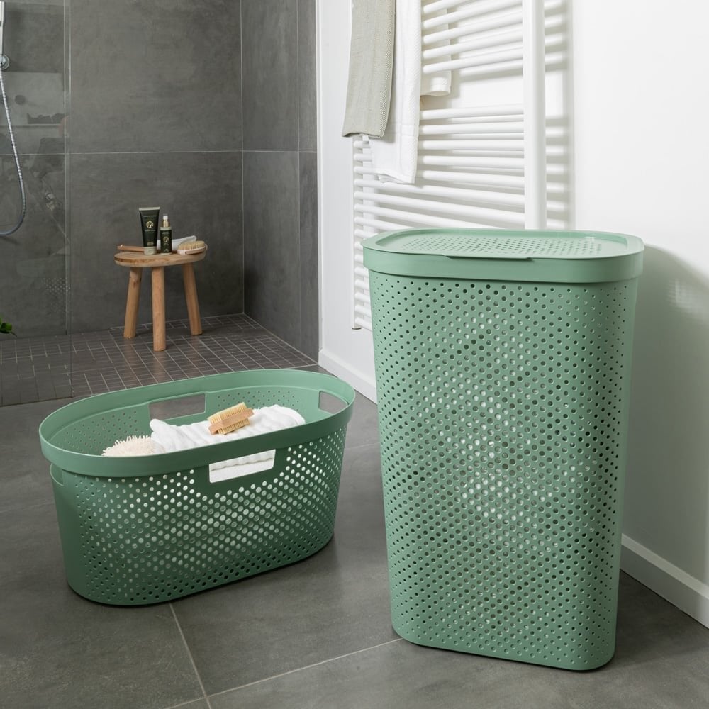 Pesukorv Infinity Recycled 60L 44x35x60cm, roheline hind ja info | Vannitoa aksessuaarid | hansapost.ee