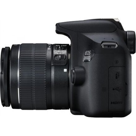 Canon EOS 2000D + 18-135mm IS Kit digipeegelkaamera, must цена и информация | Fotoaparaadid | hansapost.ee