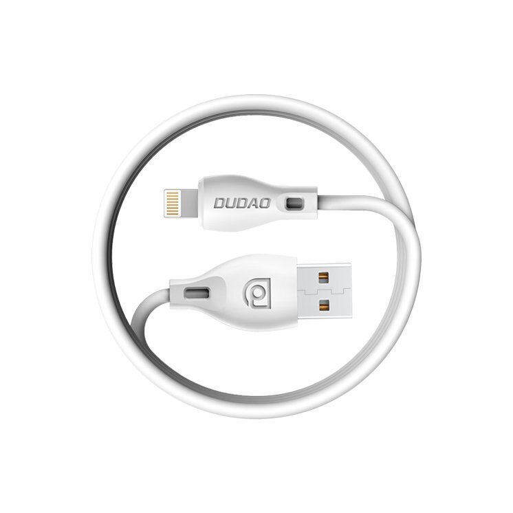 Dudao USB / Lightning andmelaadimiskaabel 2,4A 1m valge (L4L 1m valge) hind ja info | Mobiiltelefonide kaablid | hansapost.ee