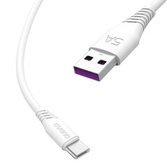 Dudao USB / USB Type C kiirlaadimise andmekaabel 5A 2m valge (L2T 2m valge) hind ja info | Mobiiltelefonide kaablid | hansapost.ee
