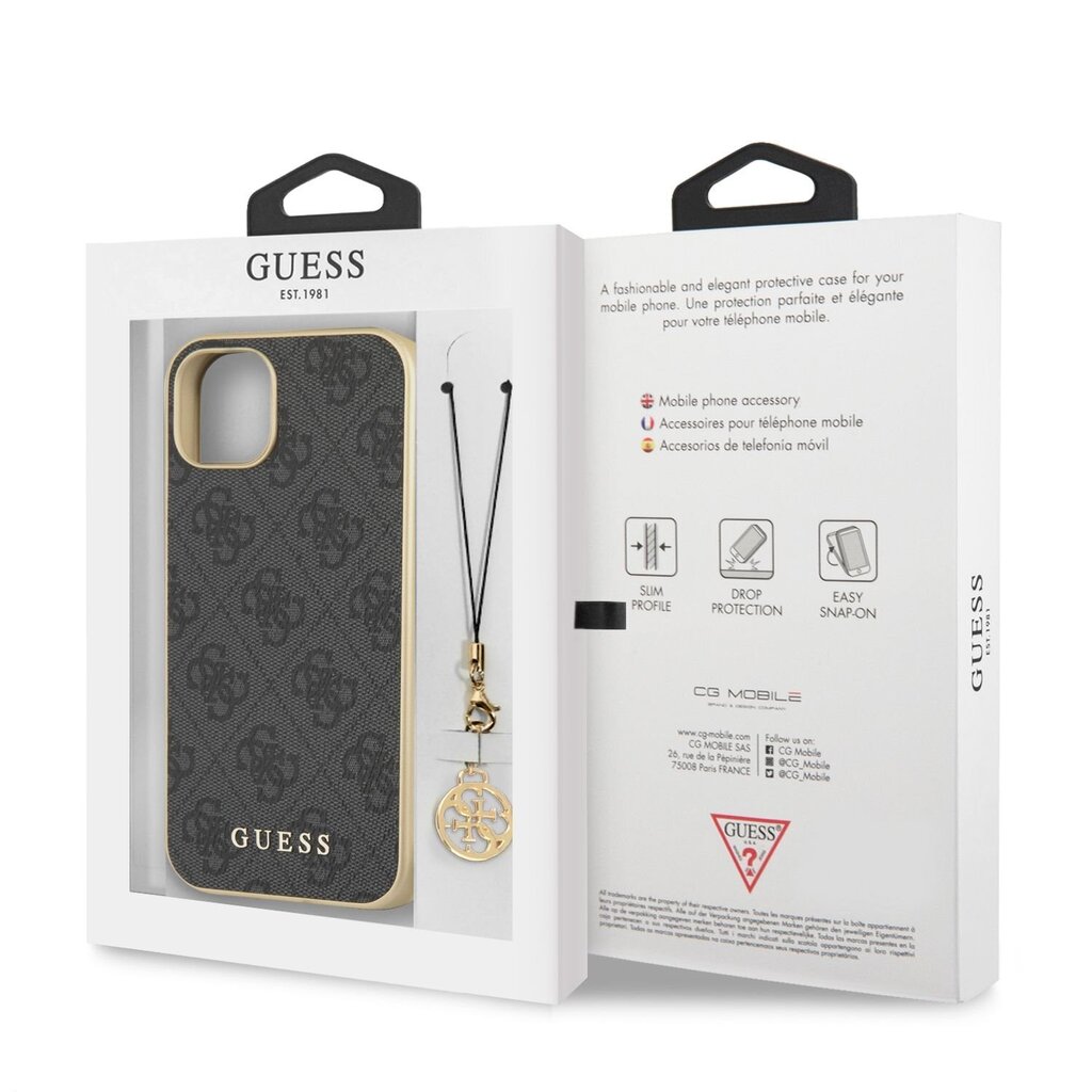 GUHCP13MGF4GGR Guess 4G Charms Cover for iPhone 13 Grey hind ja info | Telefonide kaitsekaaned ja -ümbrised | hansapost.ee