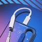 Dudao adapteri kõrvaklappide adapter Lightning (meessoost) kuni 3,5 mm minipistikuni (emane) 10 cm valge (L16 + valge) hind ja info | Mobiiltelefonide kaablid | hansapost.ee