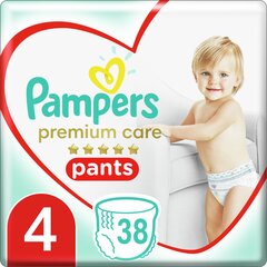 Подгузники-штанишки PAMPERS Premium Pants, Value Pack, 4 размер, 38 шт. цена и информация | Пеленки | hansapost.ee