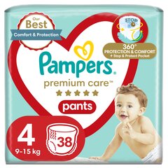 Püks-mähkmed PAMPERS Premium Care Pants, Value Pack, 4 suurus, 38 tk price and information | Mähkmed, riidest mähkmed | hansapost.ee